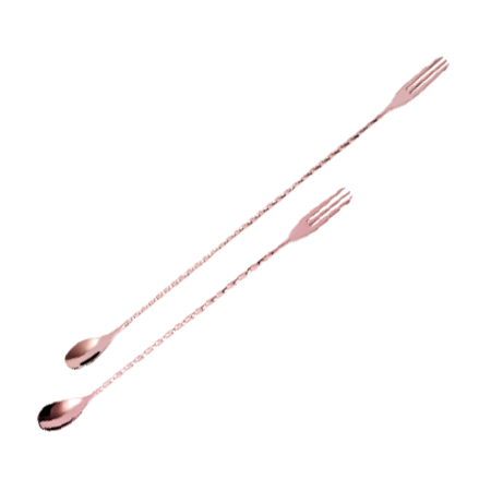 不锈钢叉勺吧更(玫瑰金)