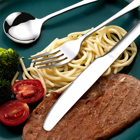 304不锈钢勺子刀叉匙1010餐具冰勺牛排刀酒店用品搅拌咖啡勺叉子  420系列